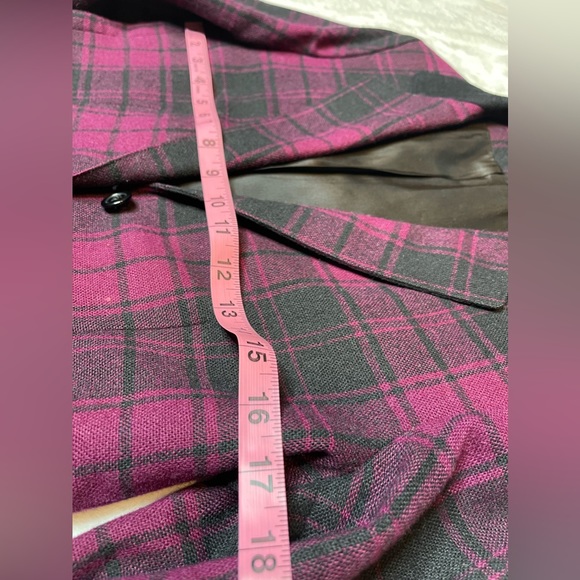 Country Suburban Purple Fuchsia Black Check Blazer 6 Vintage - Picture 5 of 7